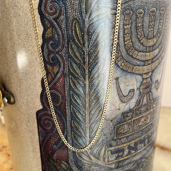 14K Yellow gold 2.7mm Cuban concave regular Chain 20" inches - Picture 5 of 7